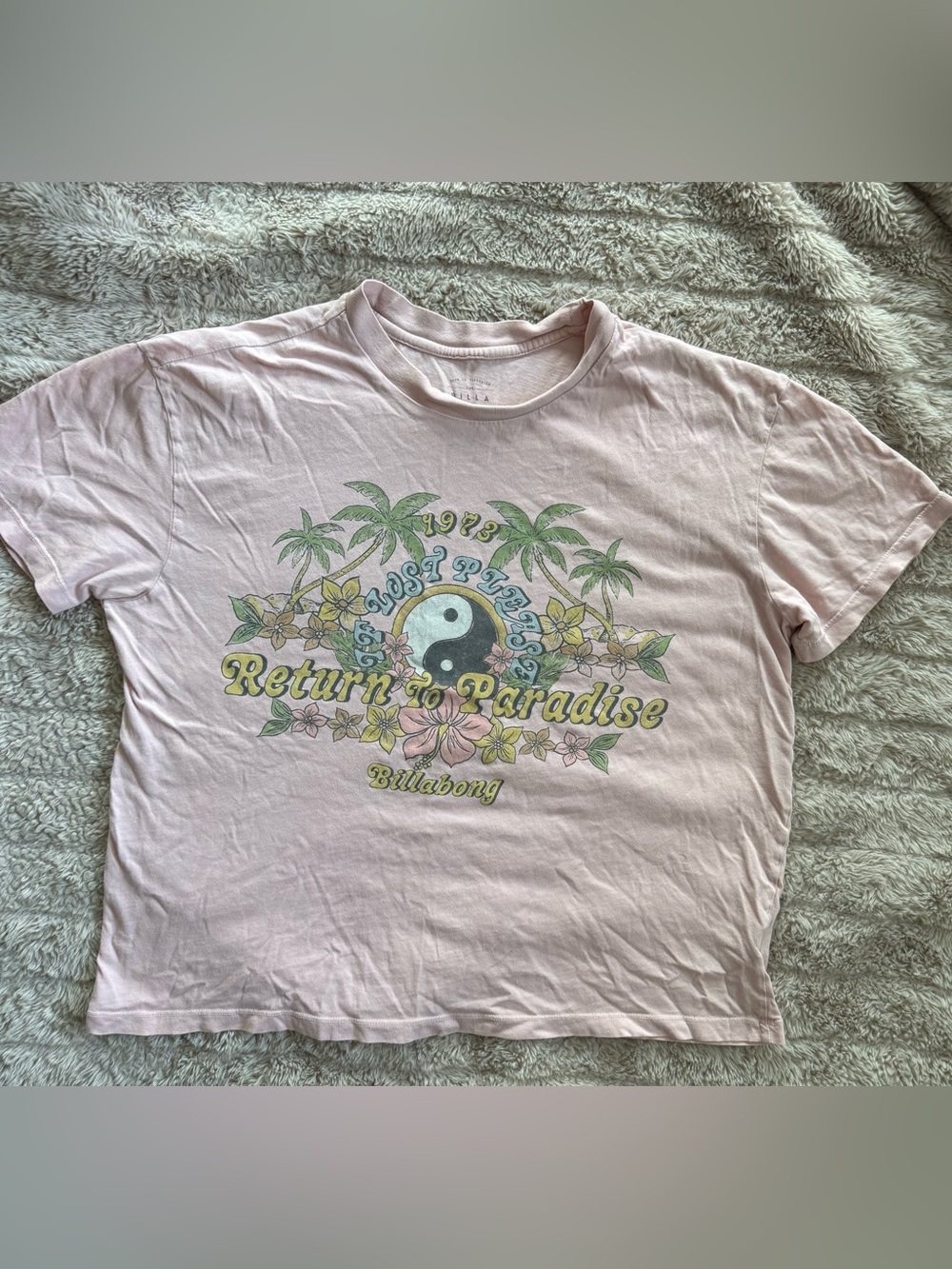 Billabong Return to Paradise Graphic Tee Pink Size M